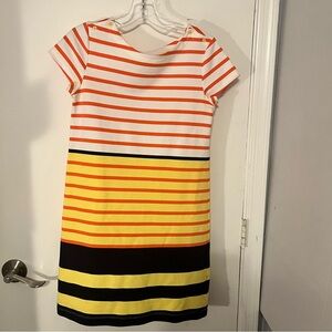 GapKids girls size XXlarge, striped T-shirt, dress, yellow, Blue, orange, knit